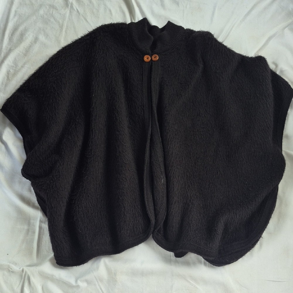 Cozy Black Women's Sweater Cape